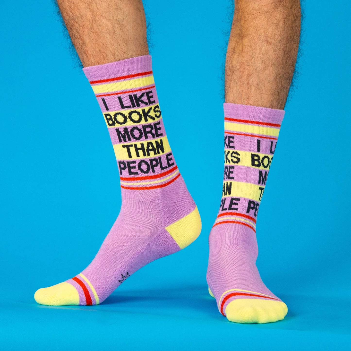 I Like Books More Than People Gym Crew Socks