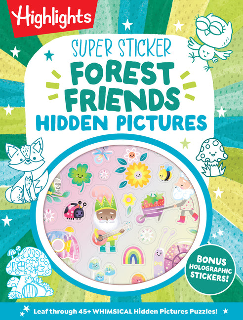 Super Sticker Forest Friends Hidden Pictures: 64-Page Puzzle Book for Kids 6-9 with Classic Hidden Pictures Puzzles, Woodland Animals, Gnomes and Shim