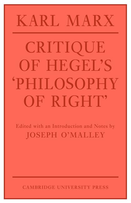 Critique of Hegel's 'Philosophy of Right' (Revised)
