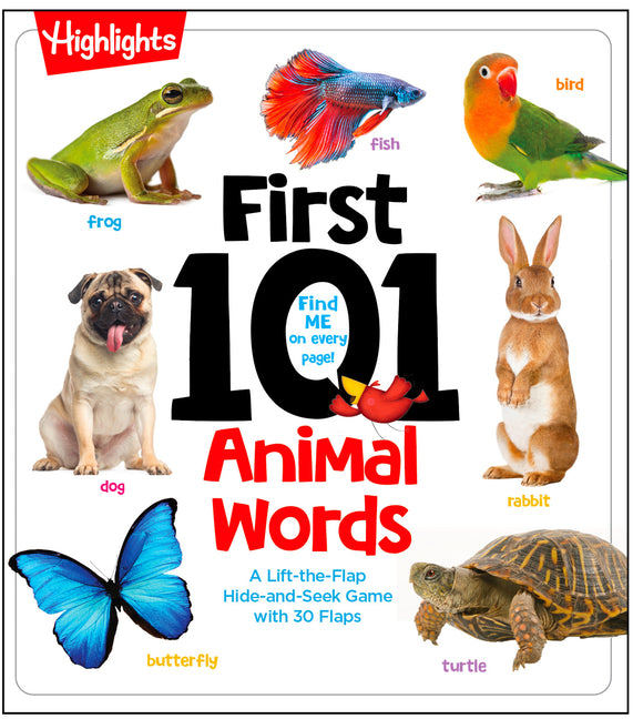 First 101 Animal Words: Baby Board Book, Learn to Talk with 101 Animal Words and Photos, My First Words Book with Lift-The-Flaps Game for Babies and T