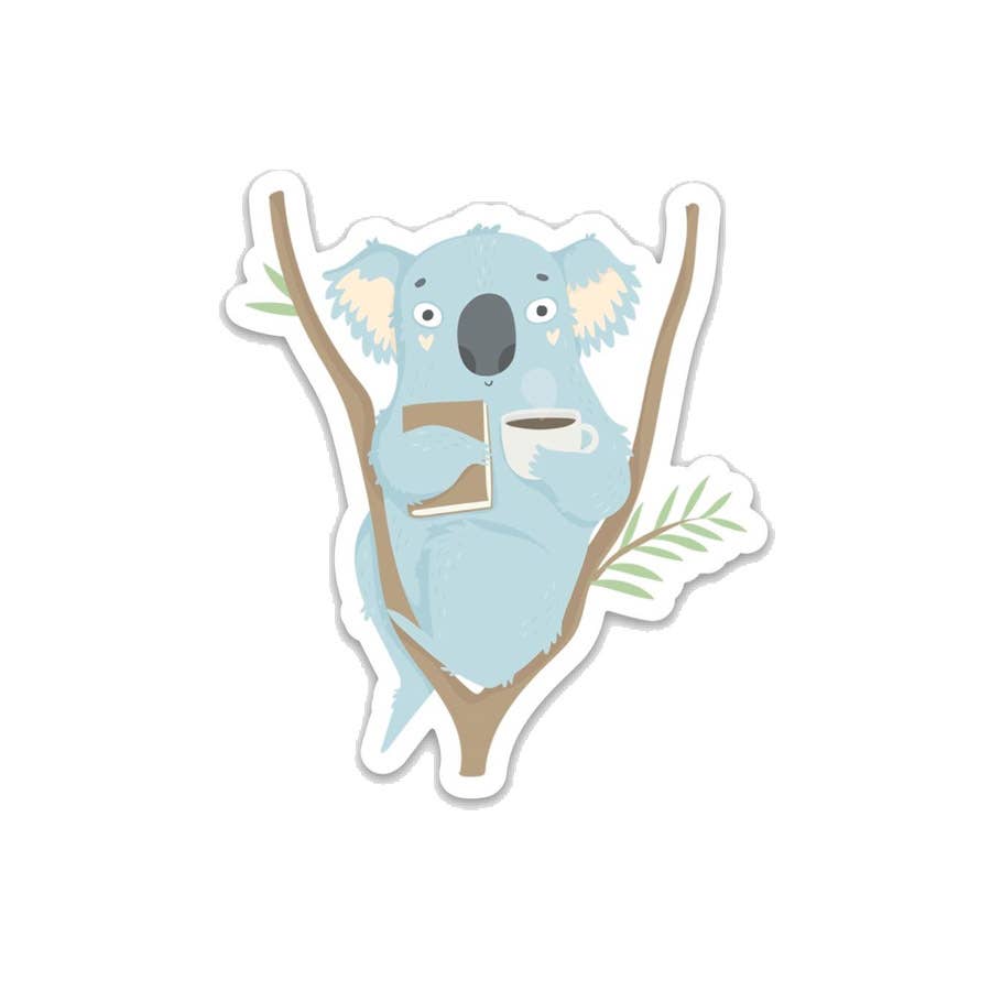 Koala Reading Tree Vinyl Sticker