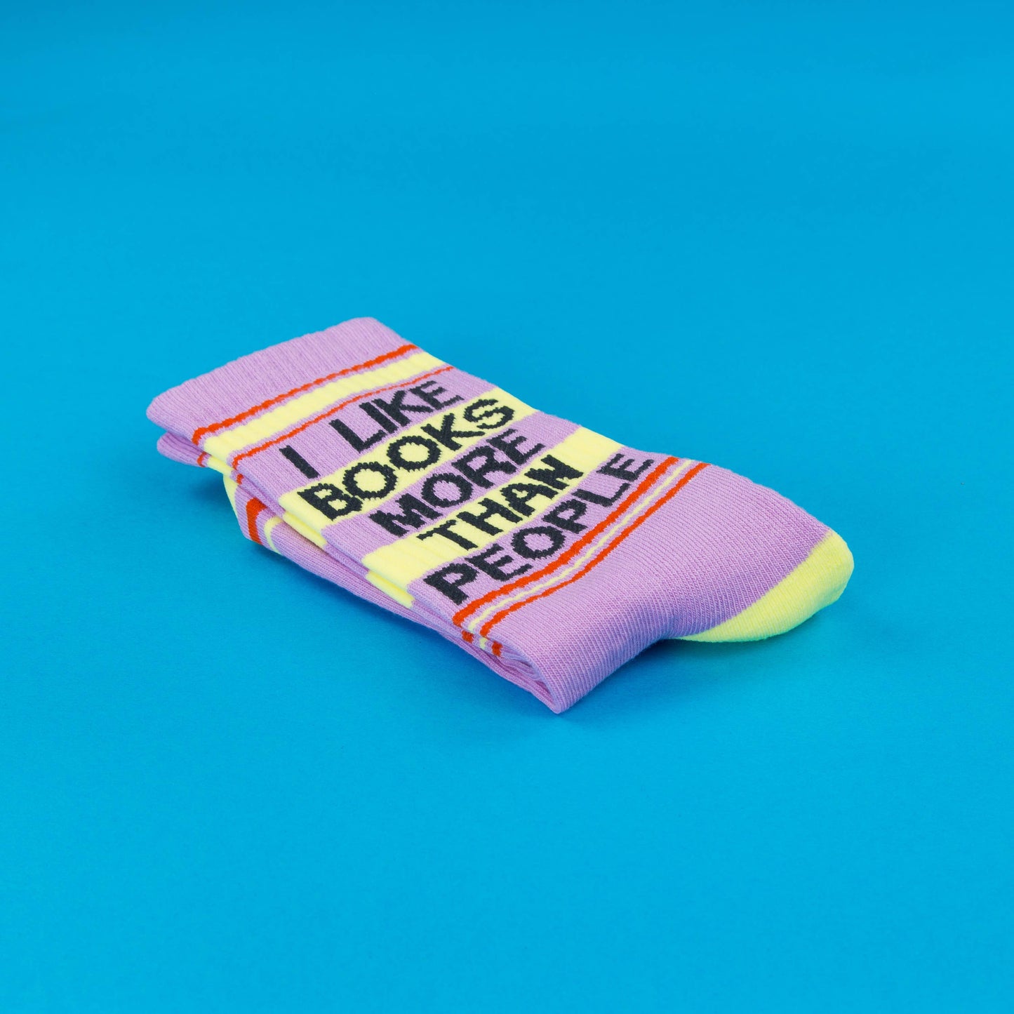 I Like Books More Than People Gym Crew Socks