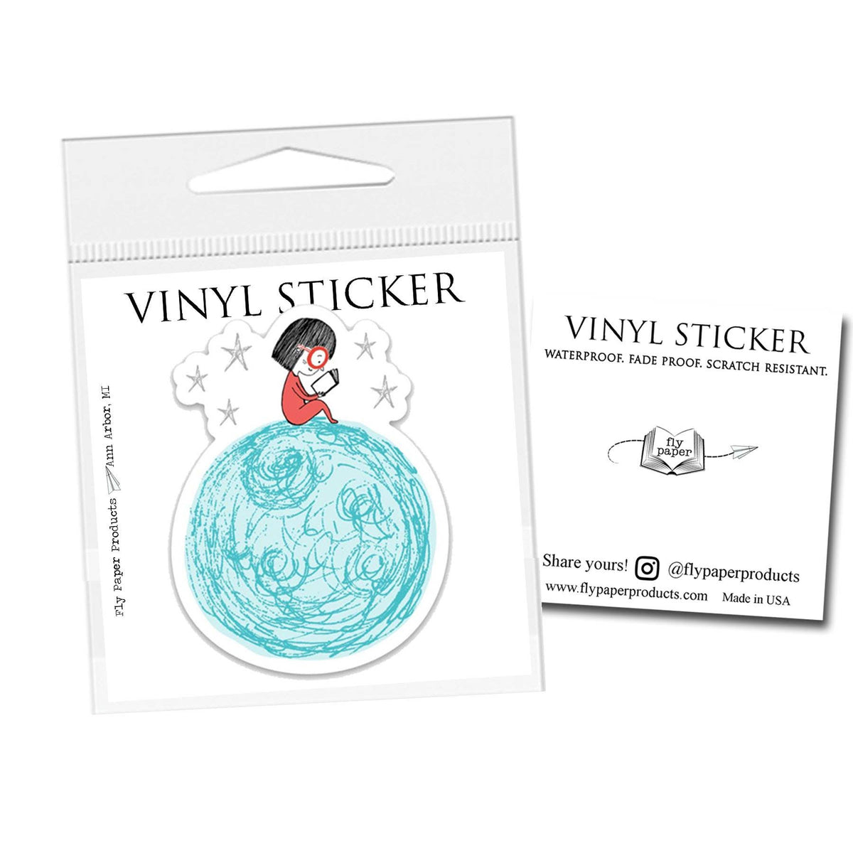 I love Reading Everywhere World  Vinyl Sticker
