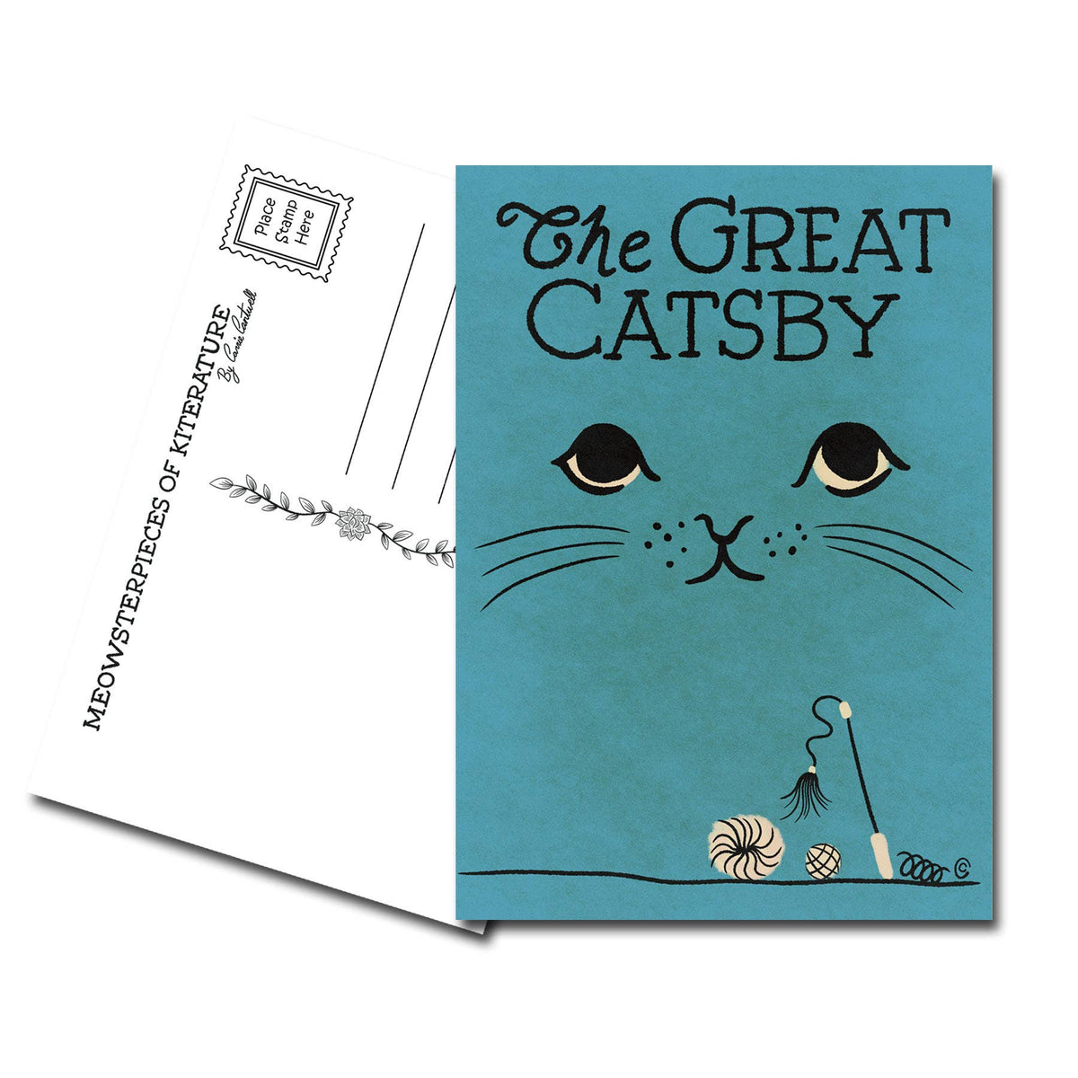 Postcard- The Great CATsby Artist Illustration Cat Pun