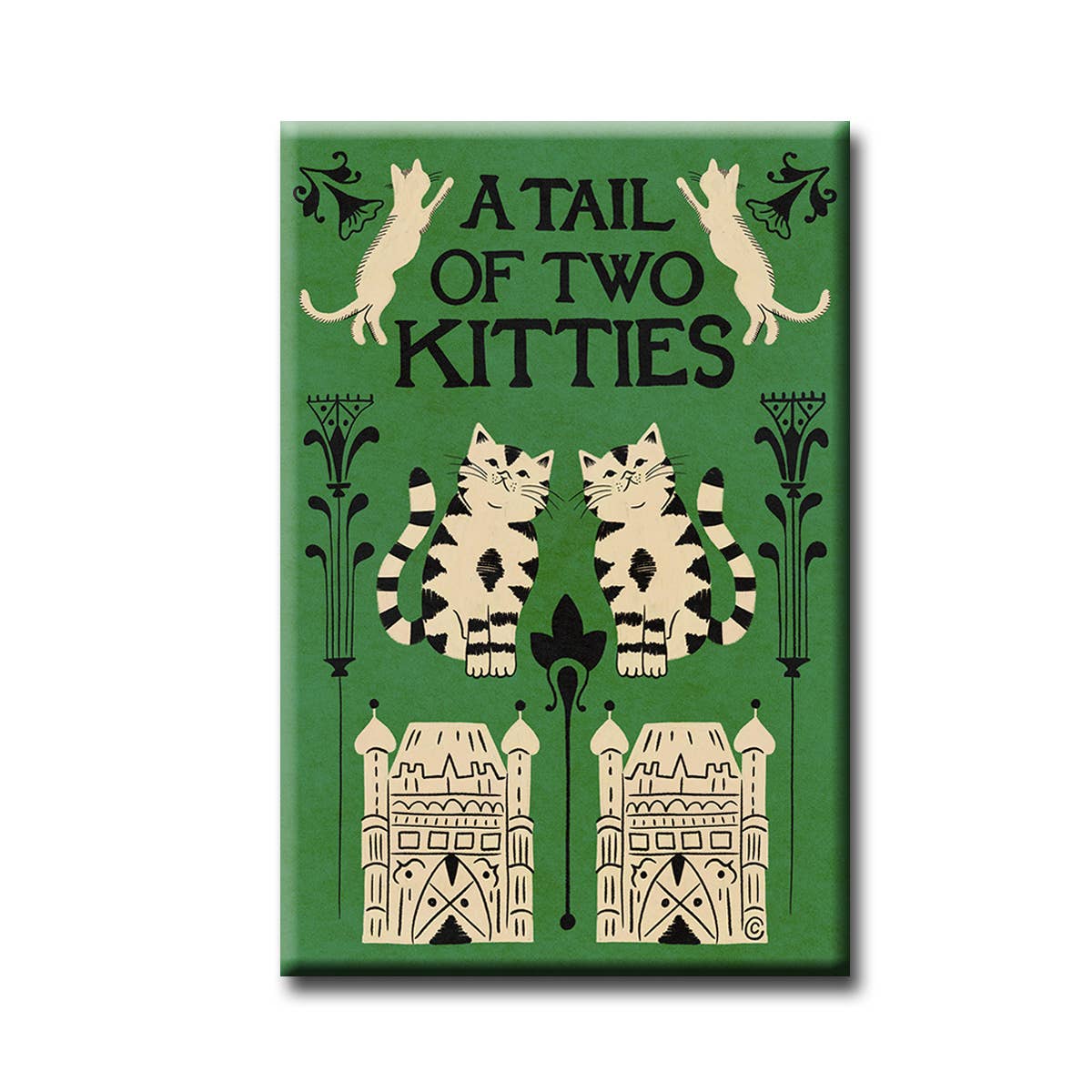 A Tail of Two Kitties Cat Pun Fridge Magnet