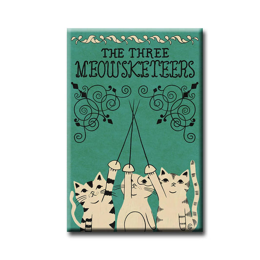 The Three Meowsketeers Cat Pun Fridge Magnet