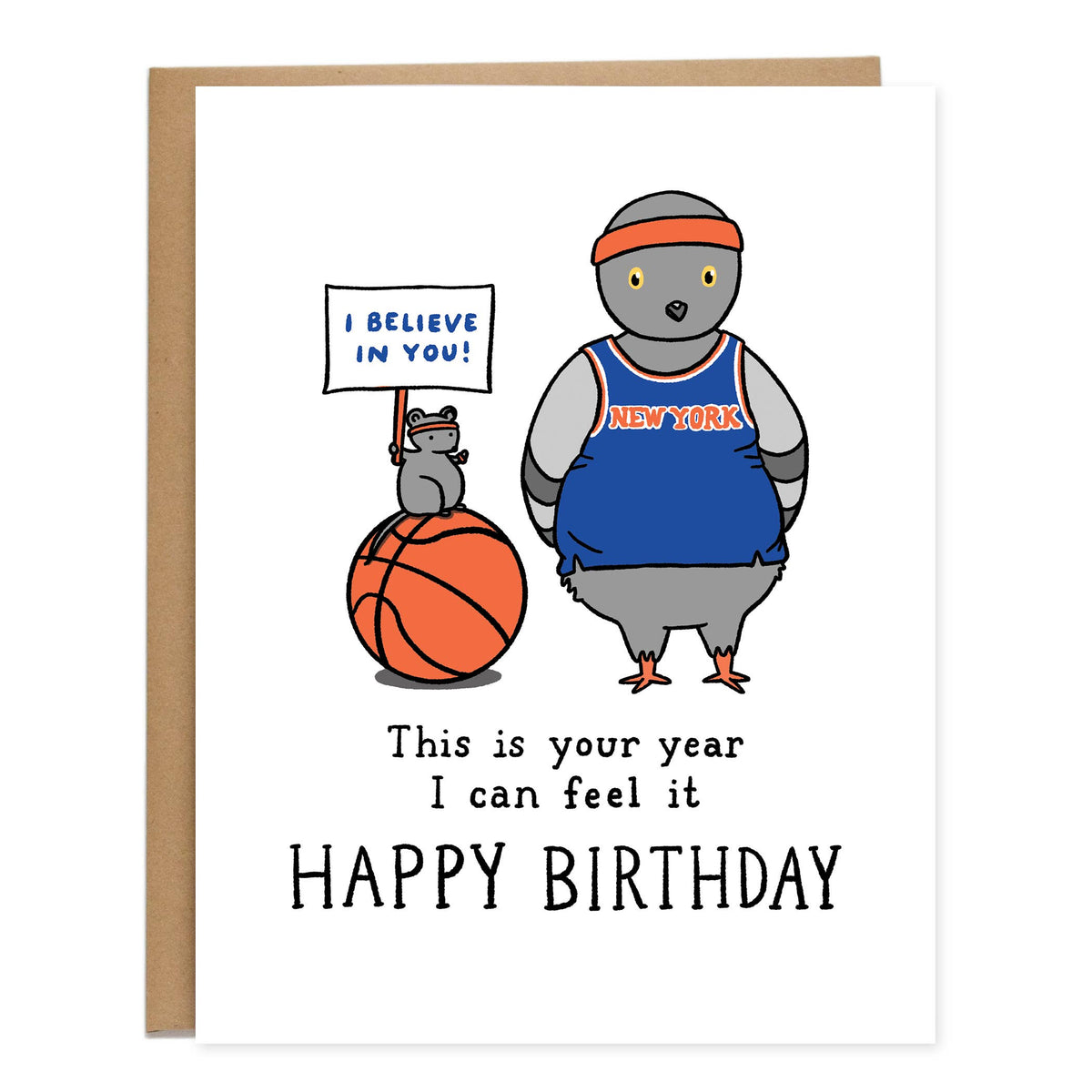 Your Year NY Knicks Birthday Card, NYC, Pigeon, Rat