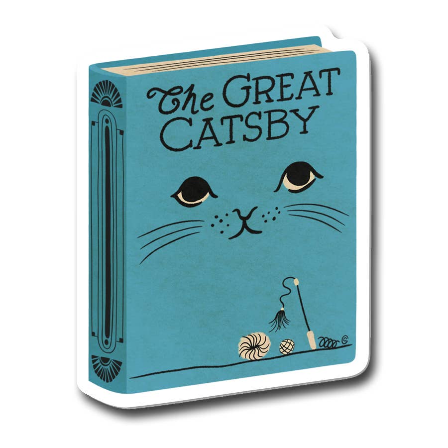 The Great Catsby Cat Pun Vinyl Sticker