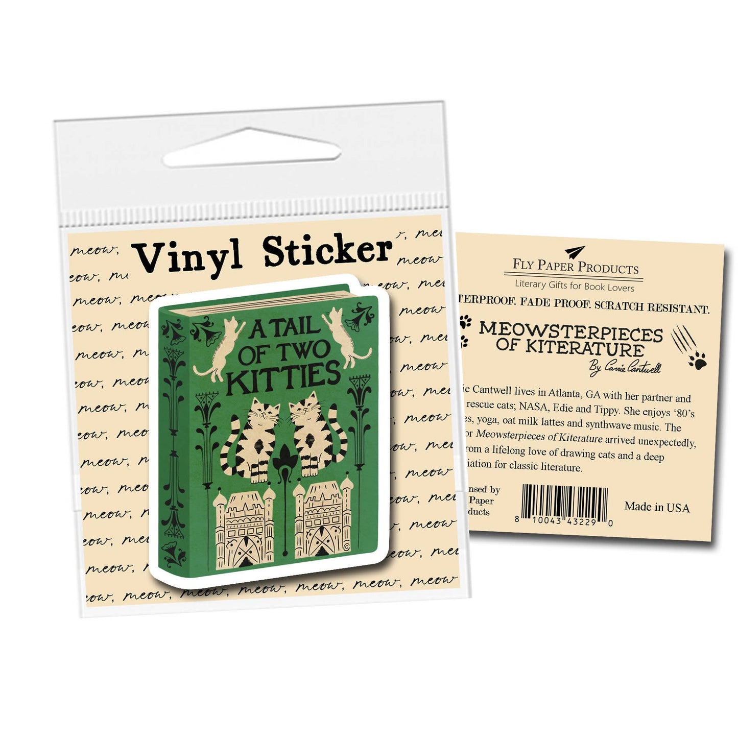 A Tail of Two Kitties Cat Pun Vinyl Sticker Decal