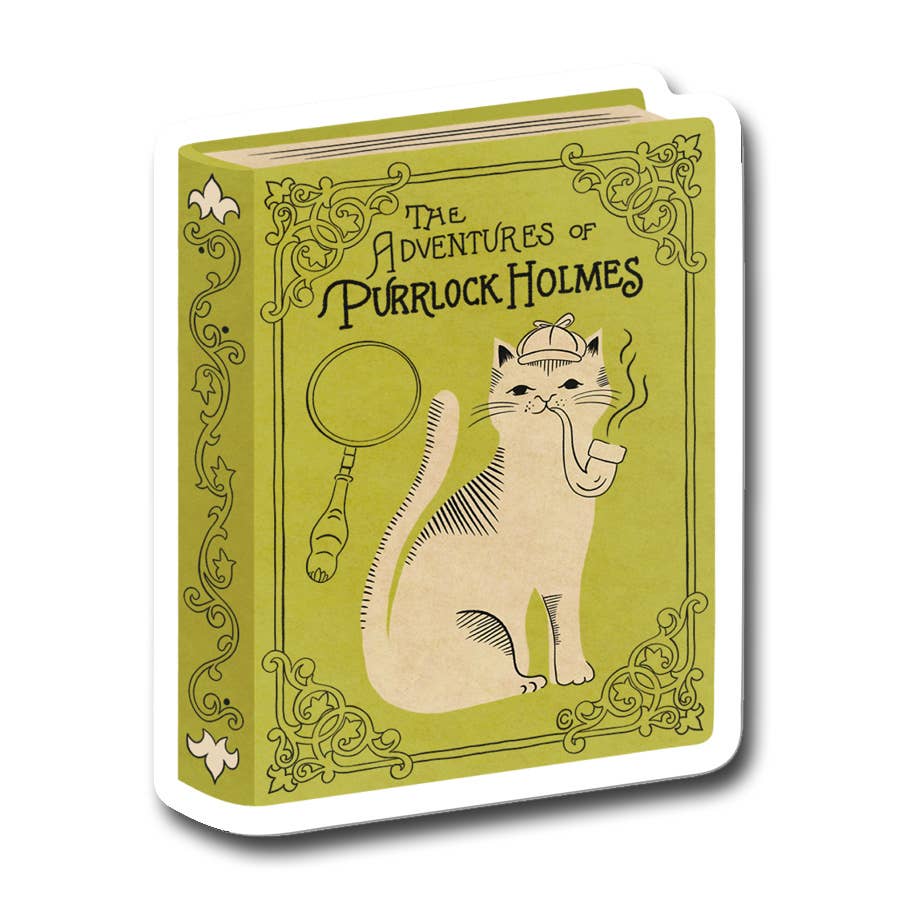 The Adventures of Purrlock Holmes Cat Pun Vinyl Sticker
