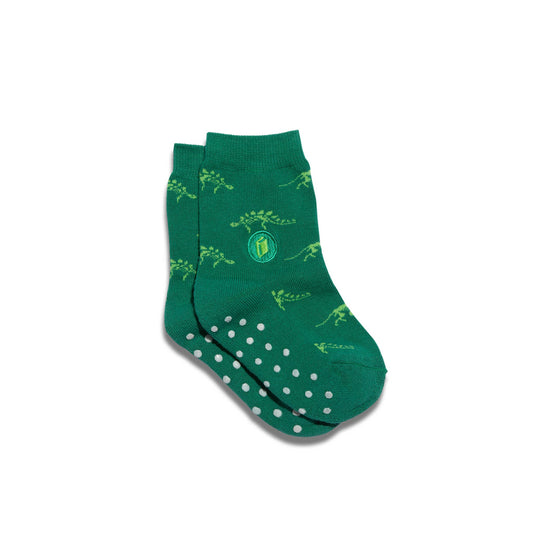 Kids Socks that Give Books | Green Dinosaurs