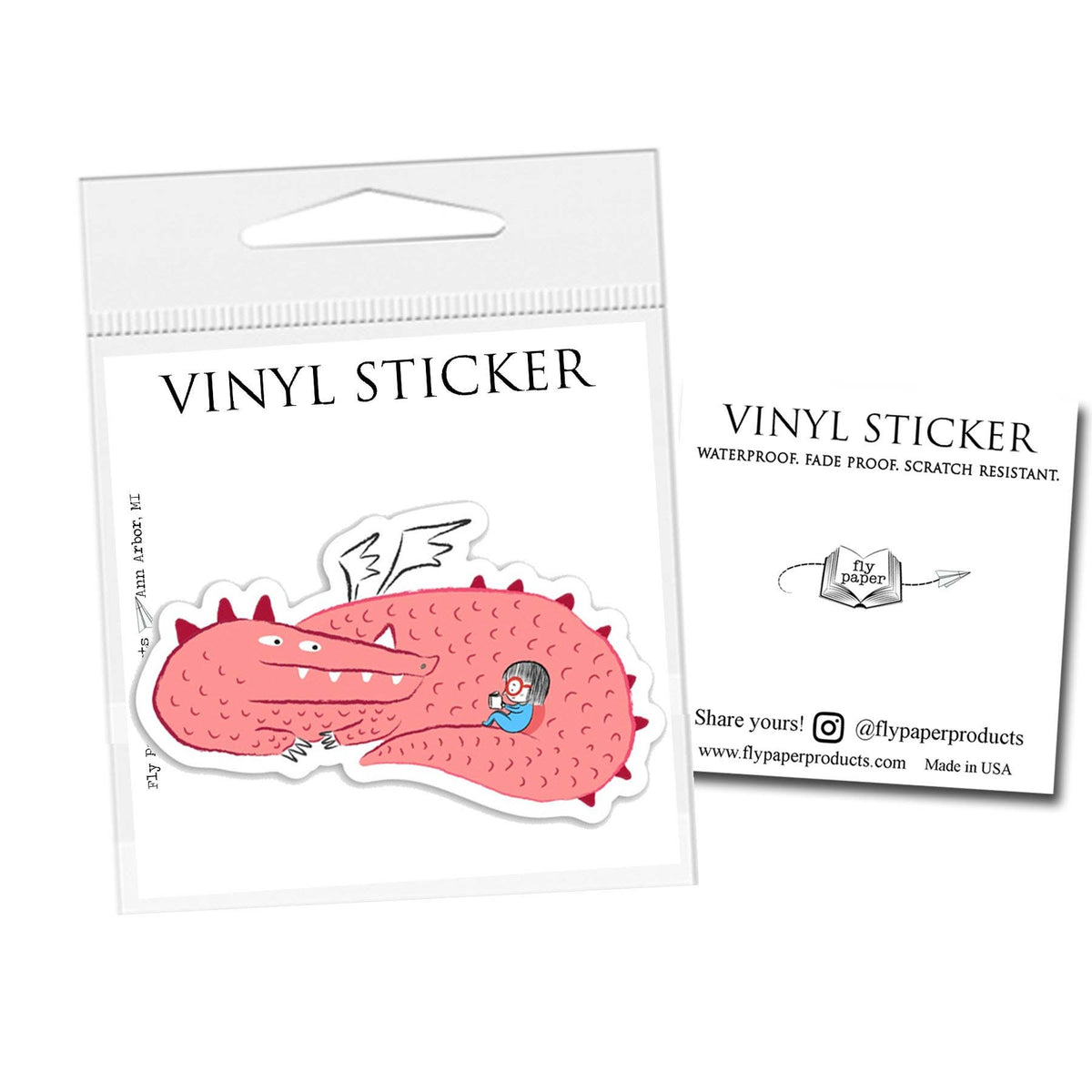 Story Time Dragon Vinyl Sticker