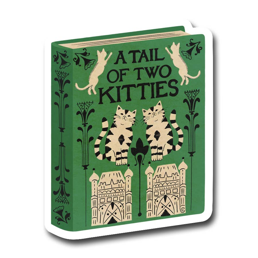 A Tail of Two Kitties Cat Pun Vinyl Sticker Decal