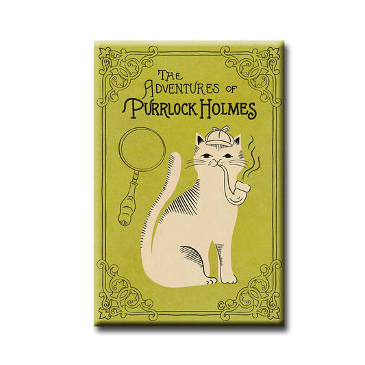 The Adventures of Purrlock Holmes Cat Pun Fridge Magnet