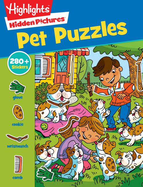 Pet Sticker Puzzles: Over 280 Stickers to Find Hidden Objects Within Cute Dogs, Cats and Other Pets, Animal Lover Sticker Activity Book for Kids 3 and